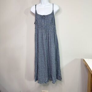 Maacie Maxi Dress Women Extra Large Blue Sleeveless Spaghetti Strap Milkmaid New